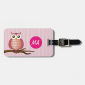  Cute Girly Owl | Bagagelabel (Voorkant horizontaal)