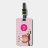 Cute Girly Owl | Bagagelabel (Voorkant verticaal)