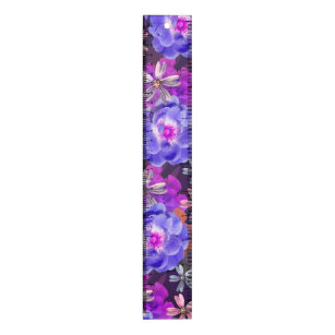 Cute & Girly Paars Floral Pattern Trendy Colorful Lineaal