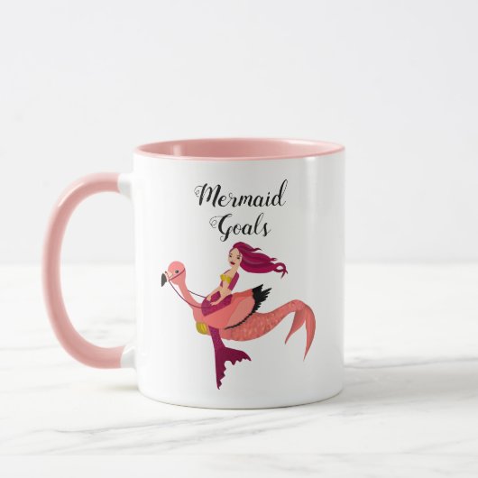 Cute Girly Paarse Mermaid & Pink Mermingo Mok (Links)