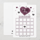 Cute Girly Paarse Waterverf Heart Bingo Kaart Game (Voorkant / Achterkant)