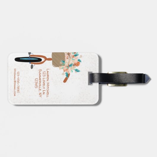 Cute Girly Paris Cafe Vacation Bagagelabel (Achterkant horizontaal)