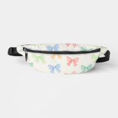 Cute Girly Pastel Coquette Bow Pattern Heuptasje (Voorkant)
