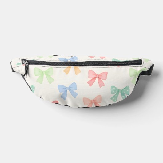 Cute Girly Pastel Coquette Bow Pattern Heuptasje (Liggend)