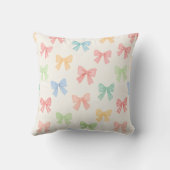 Cute Girly Pastel Coquette Strikpatroon Kussen (Achterkant)