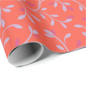 Cute girly pastel paars flormonogram cadeaupapier (Rol Hoek)