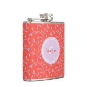 Cute girly pastel paars flormonogram heupfles (Rechts)