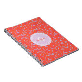 Cute girly pastel paars flormonogram notitieboek (Rechterzijde)