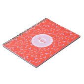 Cute girly pastel paars flormonogram notitieboek (Linkerzijde)