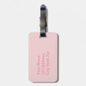 Cute Girly Pastel Pink Ballerina Beer Cub Kinder Bagagelabel (Achterkant verticaal)