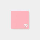 Cute Girly Pastel Pink Heart Monogram Initiaal Post-it® Notes (Voorkant)