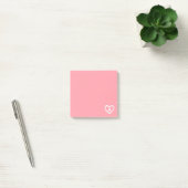 Cute Girly Pastel Pink Heart Monogram Initiaal Post-it® Notes (Kantoor)