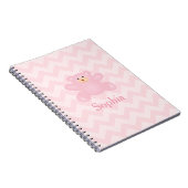 Cute Girly Pastel Pink Teddy Bear Notitieboek (Rechterzijde)
