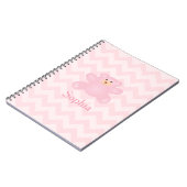 Cute Girly Pastel Pink Teddy Bear Notitieboek (Linkerzijde)