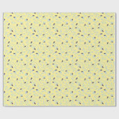 Cute girly pastel yellow floral Patroonmonogram Cadeaupapier (Vlak)
