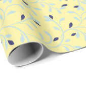 Cute girly pastel yellow floral Patroonmonogram Cadeaupapier (Rol Hoek)