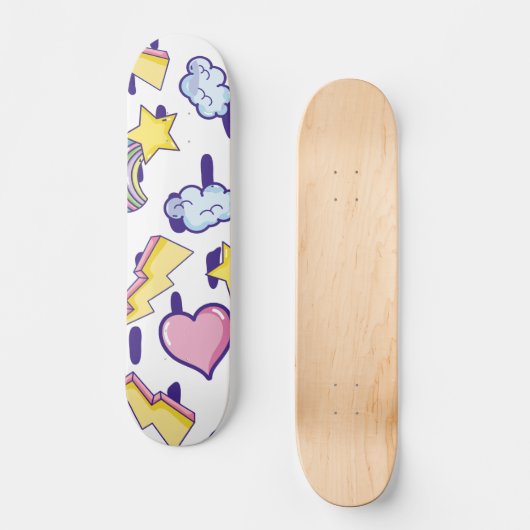 Cute Girly Pattern Persoonlijk Skateboard (Voorkant)