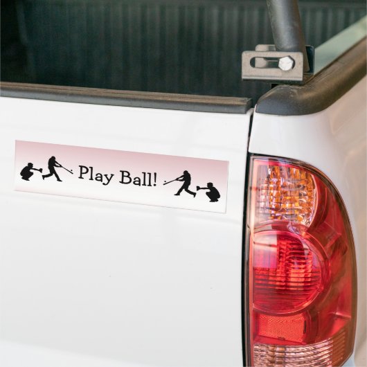Cute Girly Pink Baseball Bumpersticker (Op Truck)