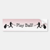 Cute Girly Pink Baseball Bumpersticker (Voorkant)