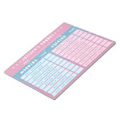 Cute Girly Pink Blue Glitter Kids Daily Chores Notitieblok (Schuin)