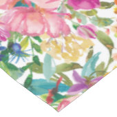 Cute Girly Pink Blue Yellow Waterverf Floral Tafelkleed (Gekanteld)