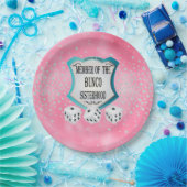 Cute  Girly Pink Bunco Dice Party Papieren Bordje (Feest)