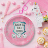 Cute  Girly Pink Bunco Dice Party Papieren Bordje (Feest)