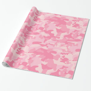 Cute Girly Pink Camo Print Cadeaupapier