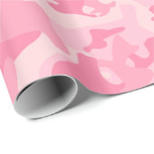 Cute Girly Pink Camo Print Cadeaupapier (Rol Hoek)