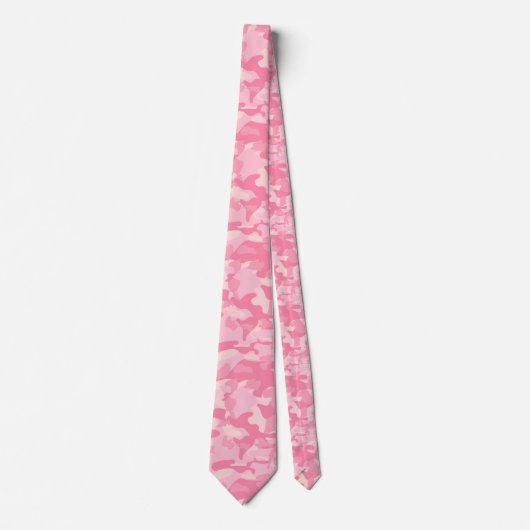 Cute Girly Pink Camo Print Stropdas (Voorkant)