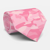 Cute Girly Pink Camo Print Stropdas (Opgerold)