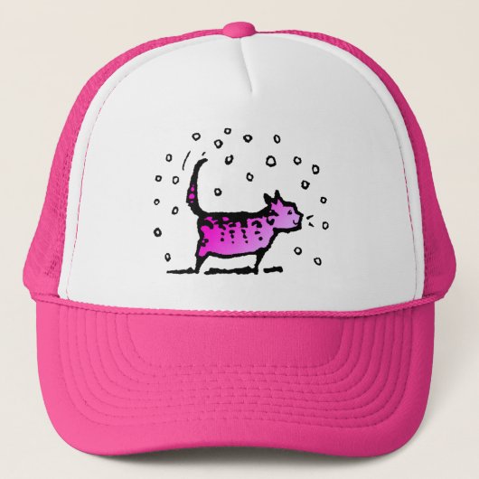 Cute Girly Pink Cat Trucker Pet (Voorkant)