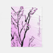 Cute Girly Pink Cherry Blossom Tree Flowers Naam Fleece Deken (Voorkant)
