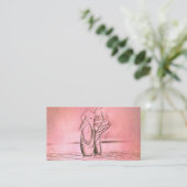Cute Girly Pink Custom Ballet Slippers Visitekaartje (Staand voorkant)