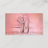 Cute Girly Pink Custom Ballet Slippers Visitekaartje (Achterkant)
