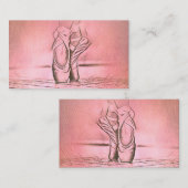 Cute Girly Pink Custom Ballet Slippers Visitekaartje (Voorkant / Achterkant)