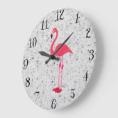 Cute Girly Pink Elegant Flamingo Grote Klok (Hoek)