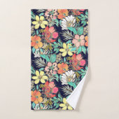 Cute Girly Pink Floral Golden Strokes Design Bad Handdoek (Handdoek)