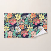 Cute Girly Pink Floral Golden Strokes Design Bad Handdoek (Handdoek)