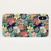 Cute Girly Pink Floral Golden Strokes Design Case-Mate iPhone Case (Achterkant (horizontaal))
