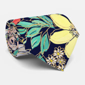 Cute Girly Pink Floral Golden Strokes Design Stropdas (Opgerold)