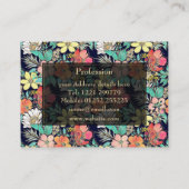 Cute Girly Pink Floral Golden Strokes Design Visitekaartje (Achterkant)