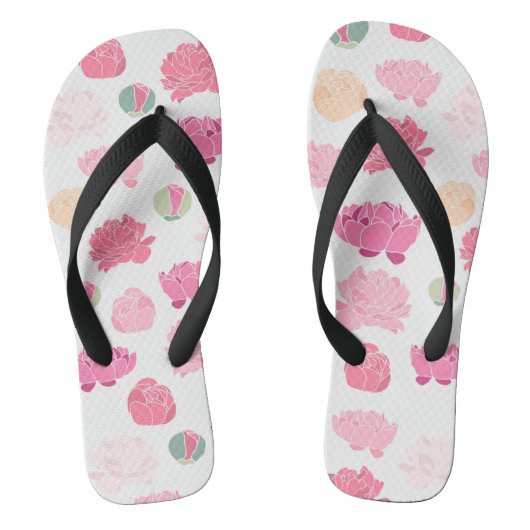 Cute Girly Pink Floral Teenslippers (Voetbed)