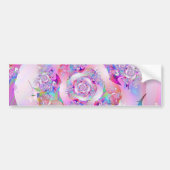 Cute Girly Pink Floral Vector Roos Bumpersticker (Voorkant)