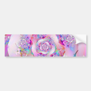 Cute Girly Pink Floral Vector Roos Bumpersticker