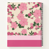 Cute Girly Pink Flower Pattern Personalised Notitieboek (Achterkant)