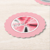 Cute Girly Pink Fractal Kartonnen Onderzetters (Gekanteld)