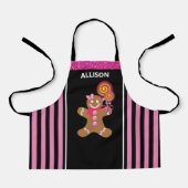 Cute Girly Pink Gingerbrood Girl Persoonlijke Kind Schort (Voorkant)
