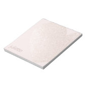 Cute Girly Pink Glitter Heart Persoonlijke benamin Notitieblok (Linkerzijde)