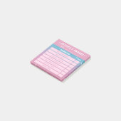 Cute Girly Pink Glitter Kids Morning Chores 3x3 Post-it® Notes (Schuin)